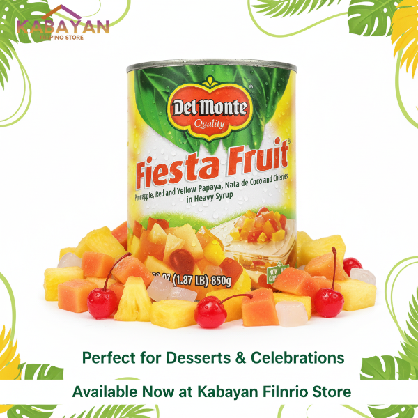Can of Del Monte Fiesta Fruit on a white background