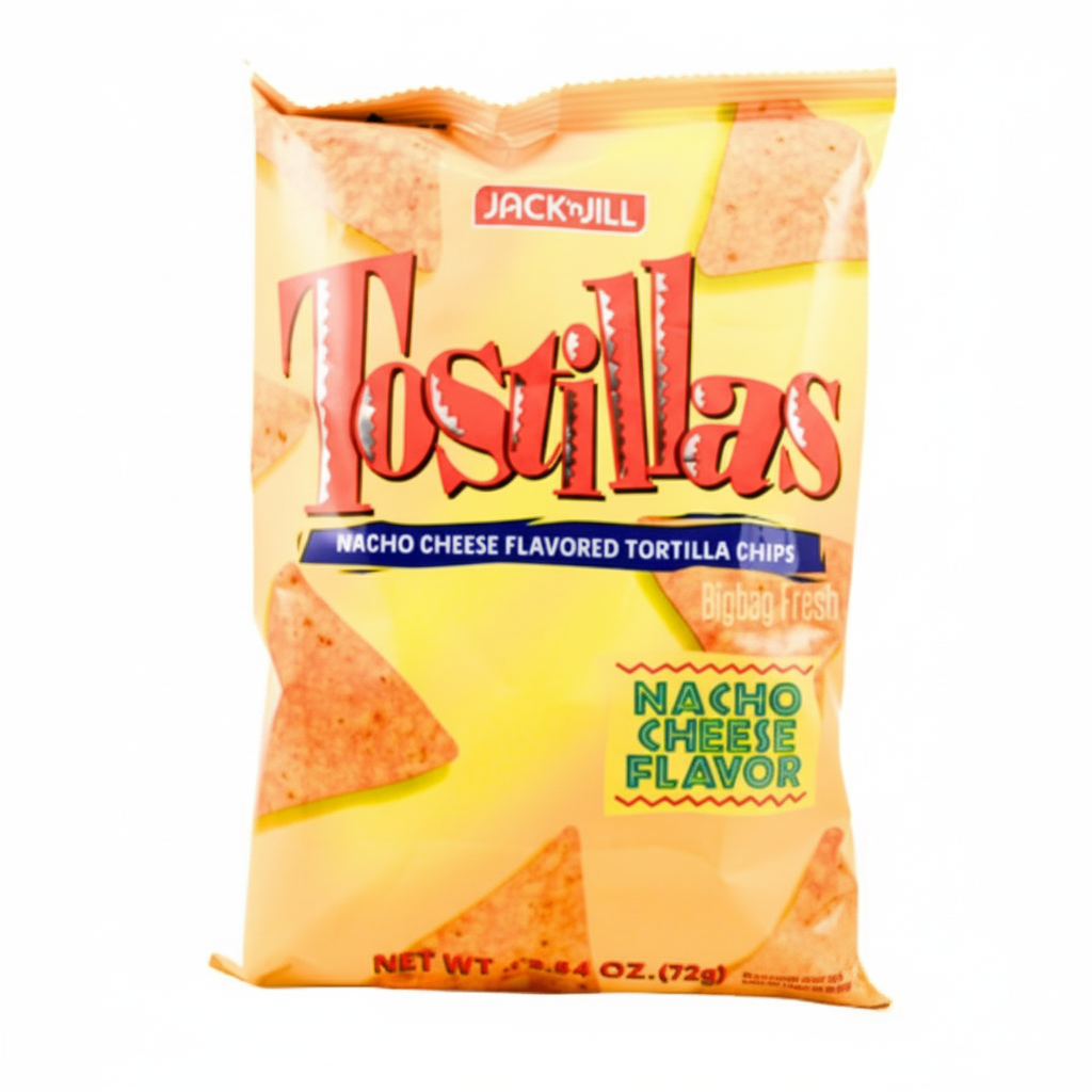 Jac n Jill Tortillas Nacho Cheese Flavored Tortilla Chips 72g