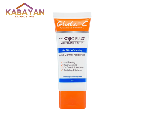 Gluta - C with Kojic Plus+ 4x Skin Whitening Acne Control Facial Wash 100ml