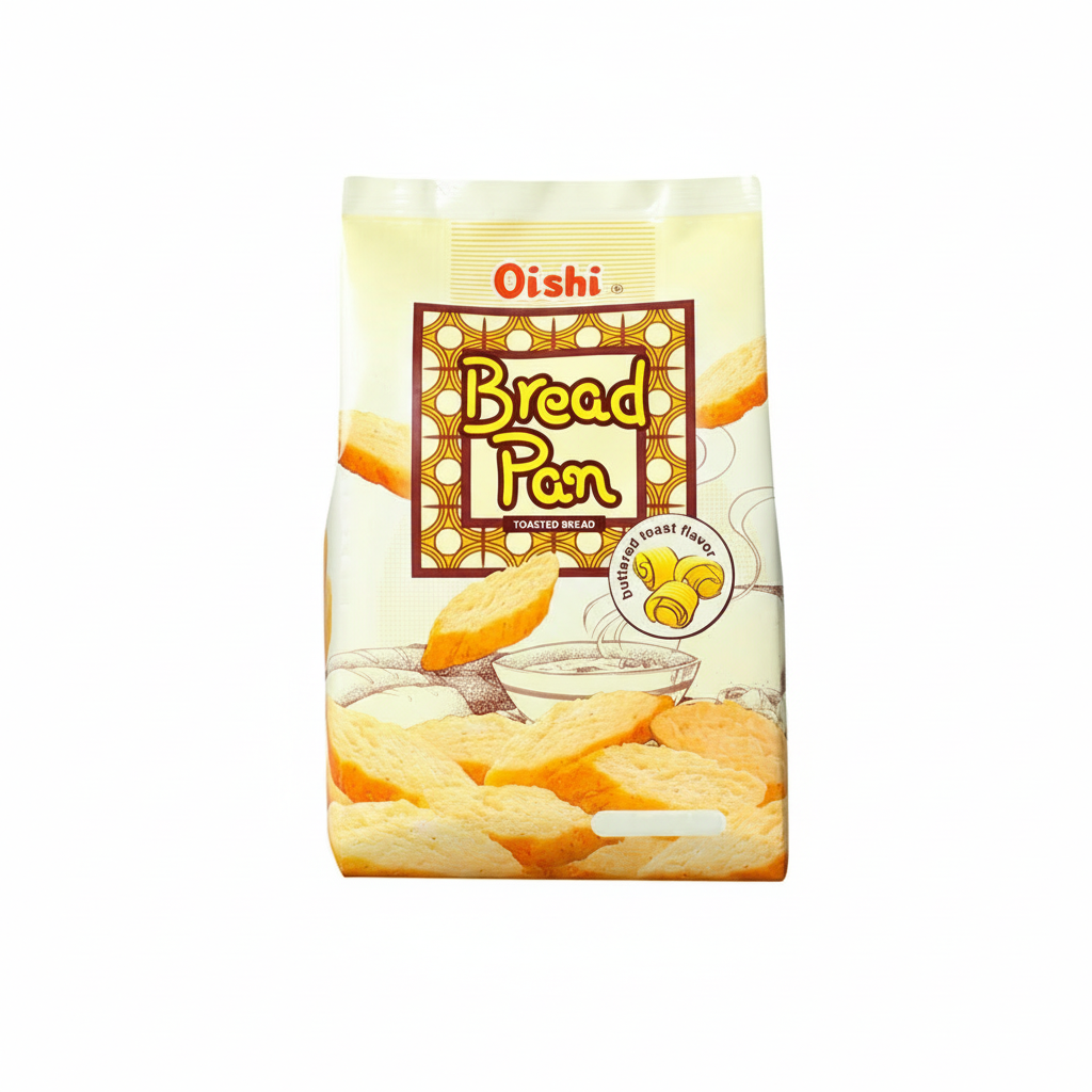 Oishi Bread Pan packaging with a white background
