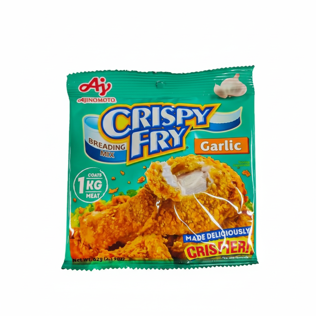 Packaging of Ajinomoto Crispy Fry Garlic Breading Mix on a white background