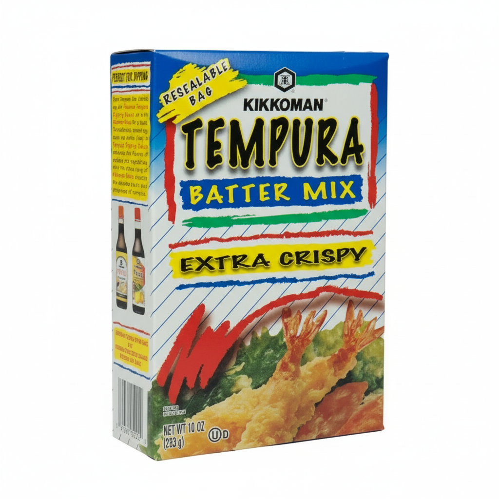 Kikkoman Tempura Batter Mix box on a white background