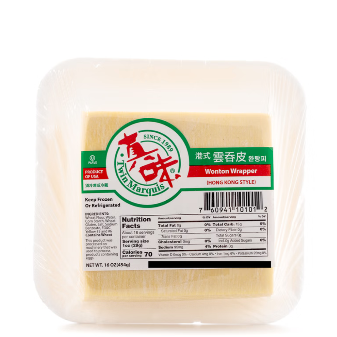 Twin Marquis Hongkong Style Wonton Wrapper square 16oz