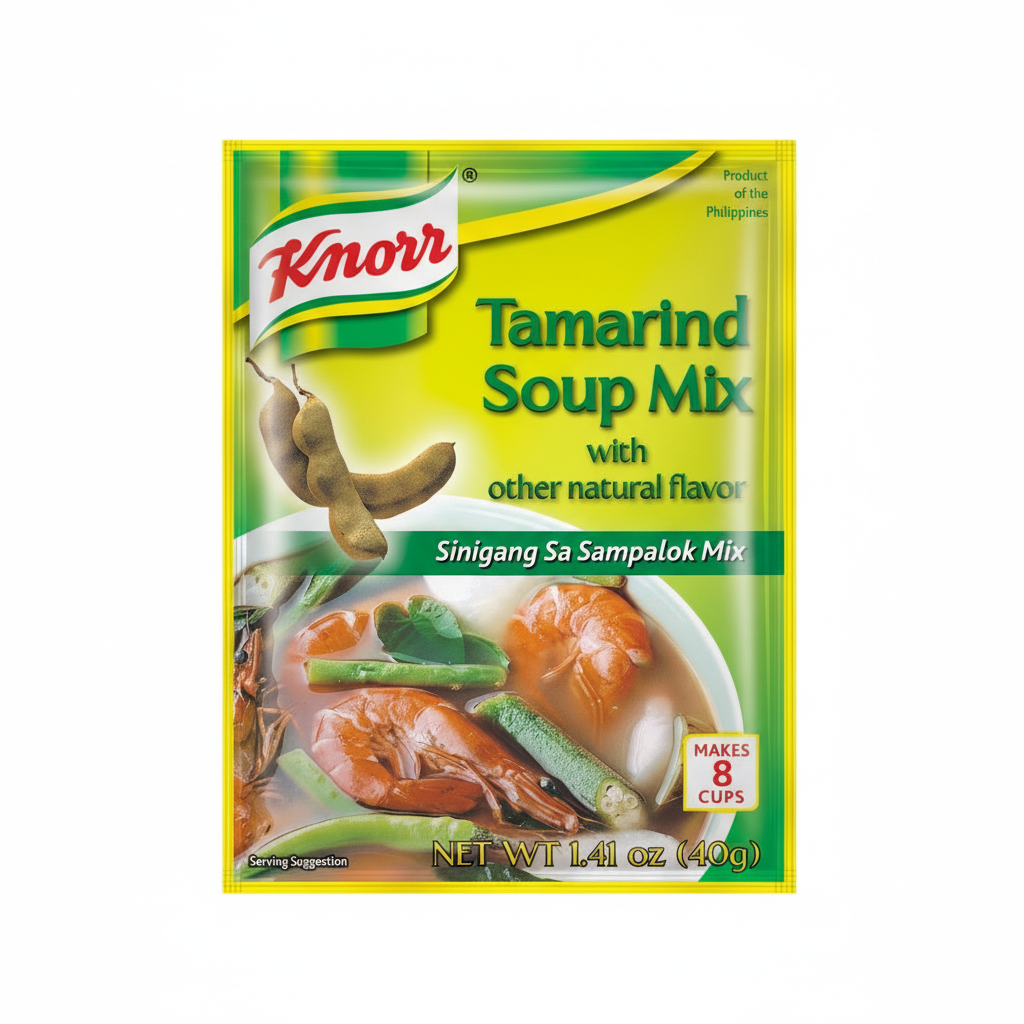 Knorr Tamarind Soup Mix packaging with a white background