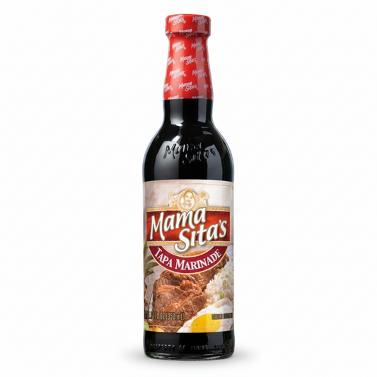 Bottle of Mama Sita's Tapa Marinade on a white background