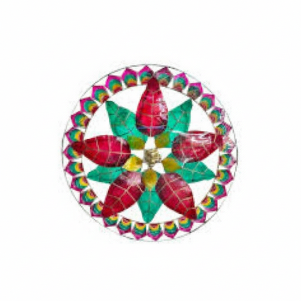 Decorative colorful wheel with red and green design on a white background, featuring 'Mayo Filipino Store' logo.