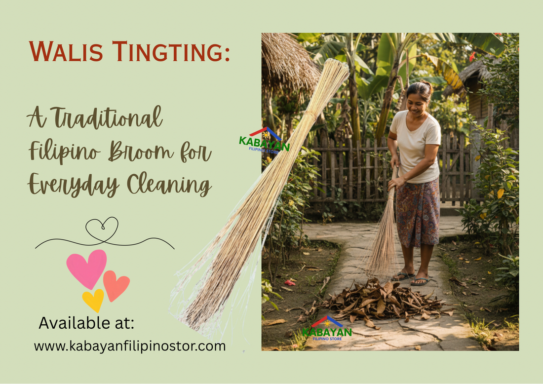 A traditional walis tingting, a practical Filipino broom for everyday outdoor cleaning.