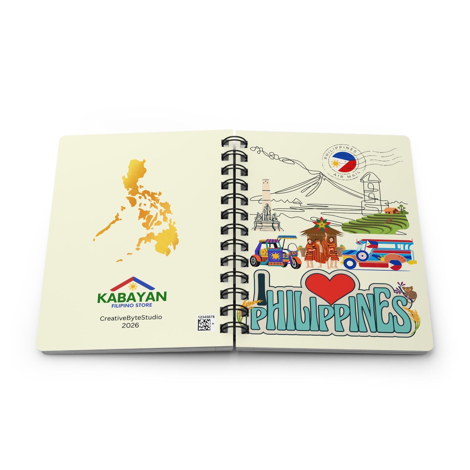 I Love Philippines Spiral Bound Journal — Filipino Pride Notebook