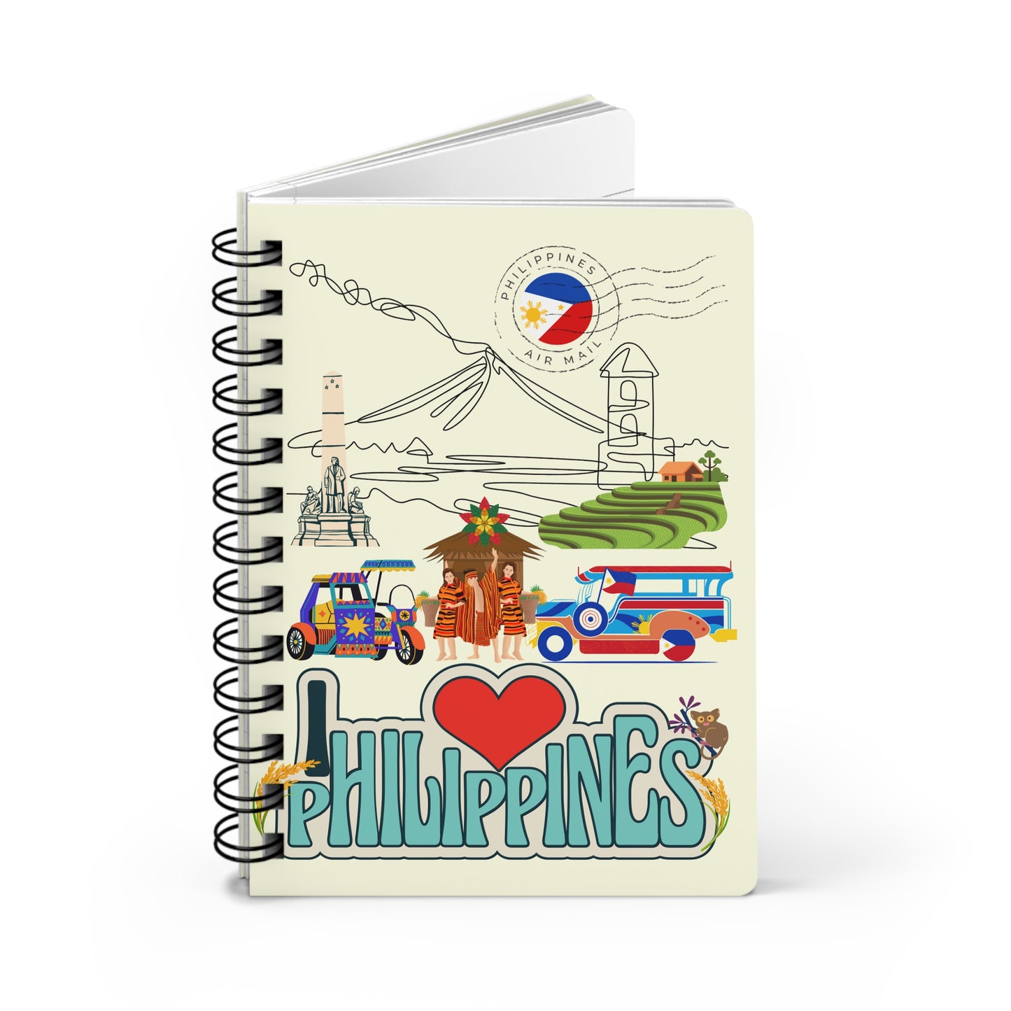I Love Philippines Spiral Bound Journal — Filipino Pride Notebook