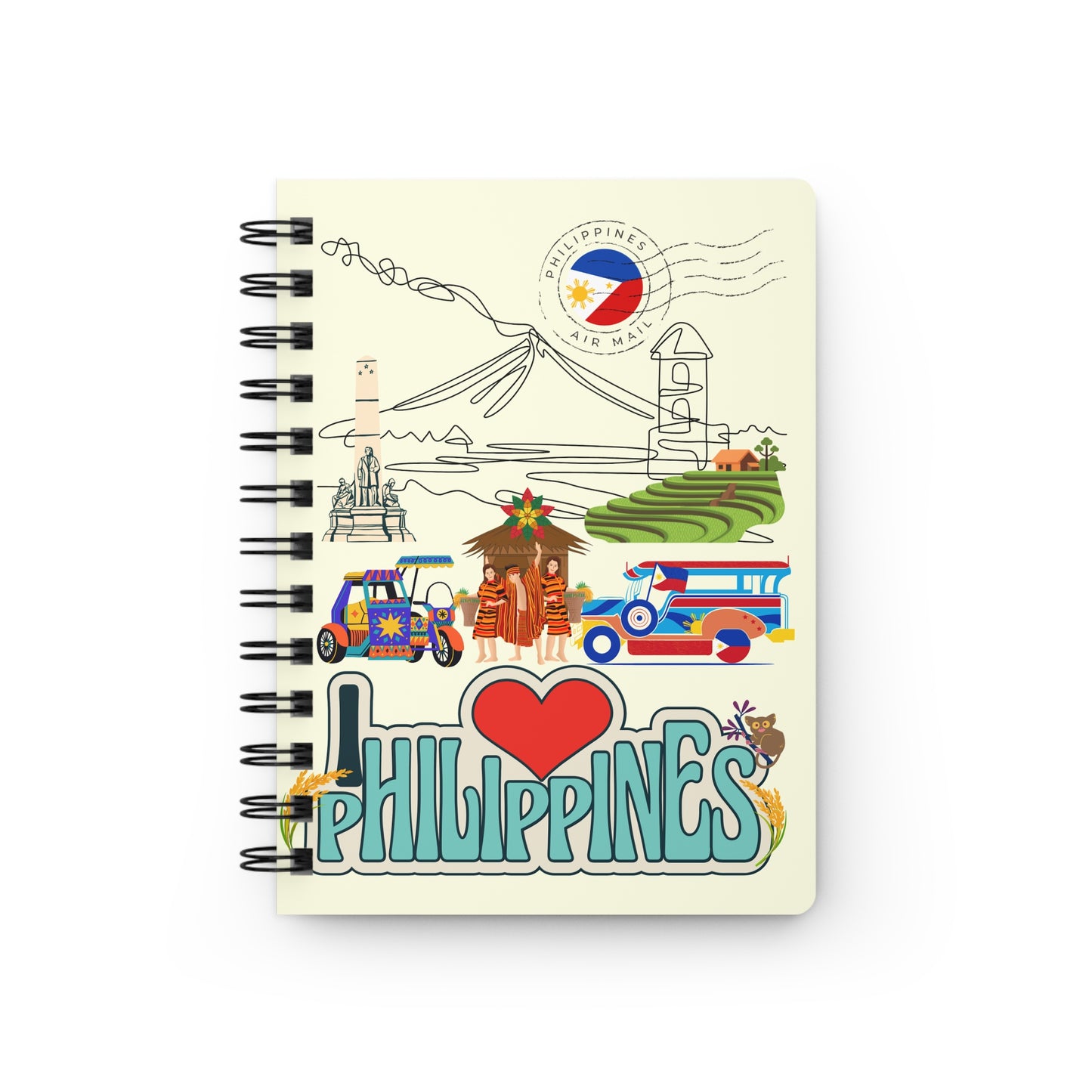 I Love Philippines Spiral Bound Journal — Filipino Pride Notebook