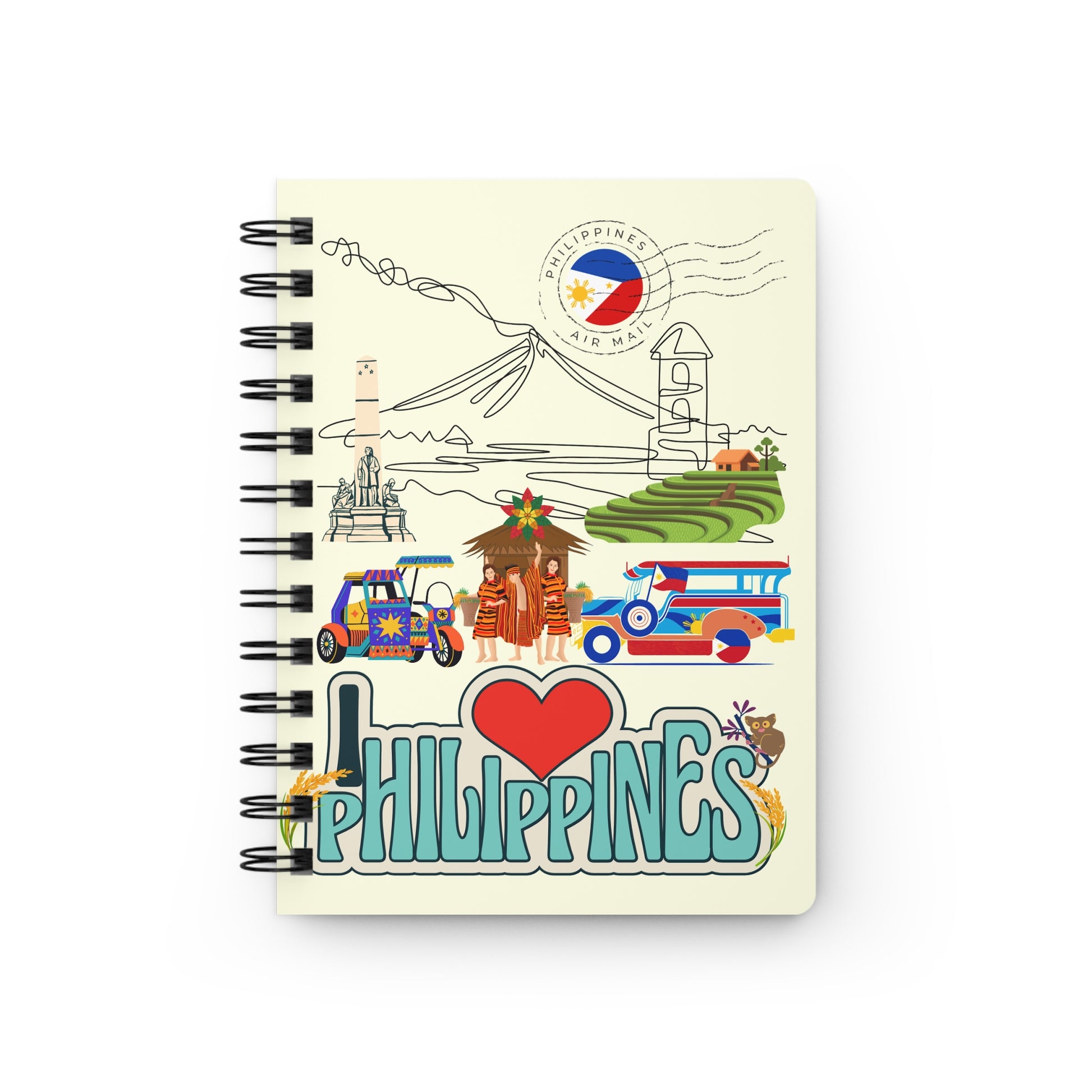 I Love Philippines Spiral Bound Journal — Filipino Pride Notebook