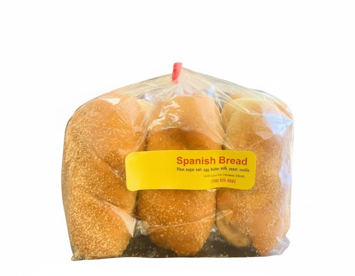Packaged Spanish bread with a label on a white background, featuring the Mayo Filipino Store logo.