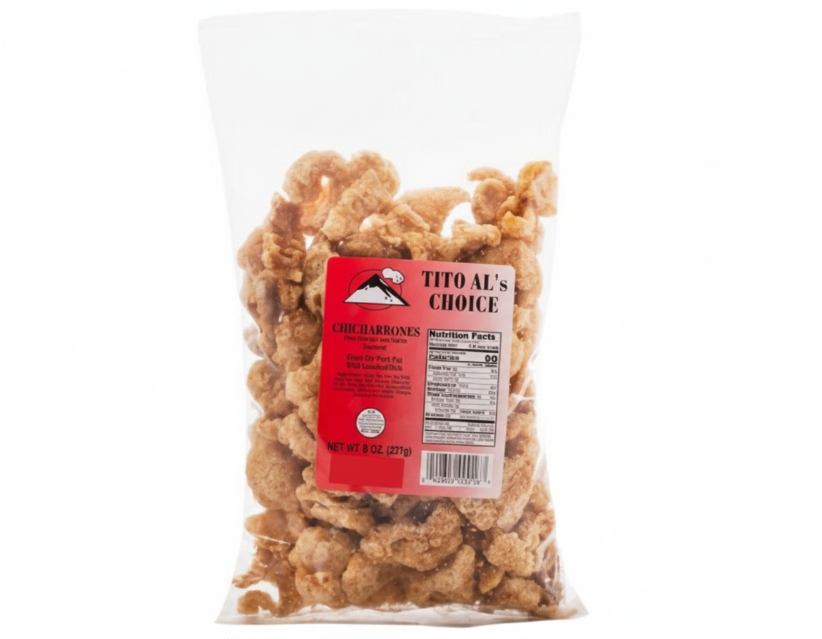 Packaged snack with Tito Al's Choice label on a white background