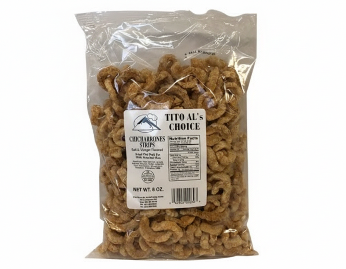 Tito Al's Chicharon Strips Salt & Vinegar 8oz.