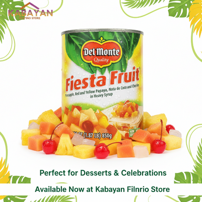 Can of Del Monte Fiesta Fruit on a white background