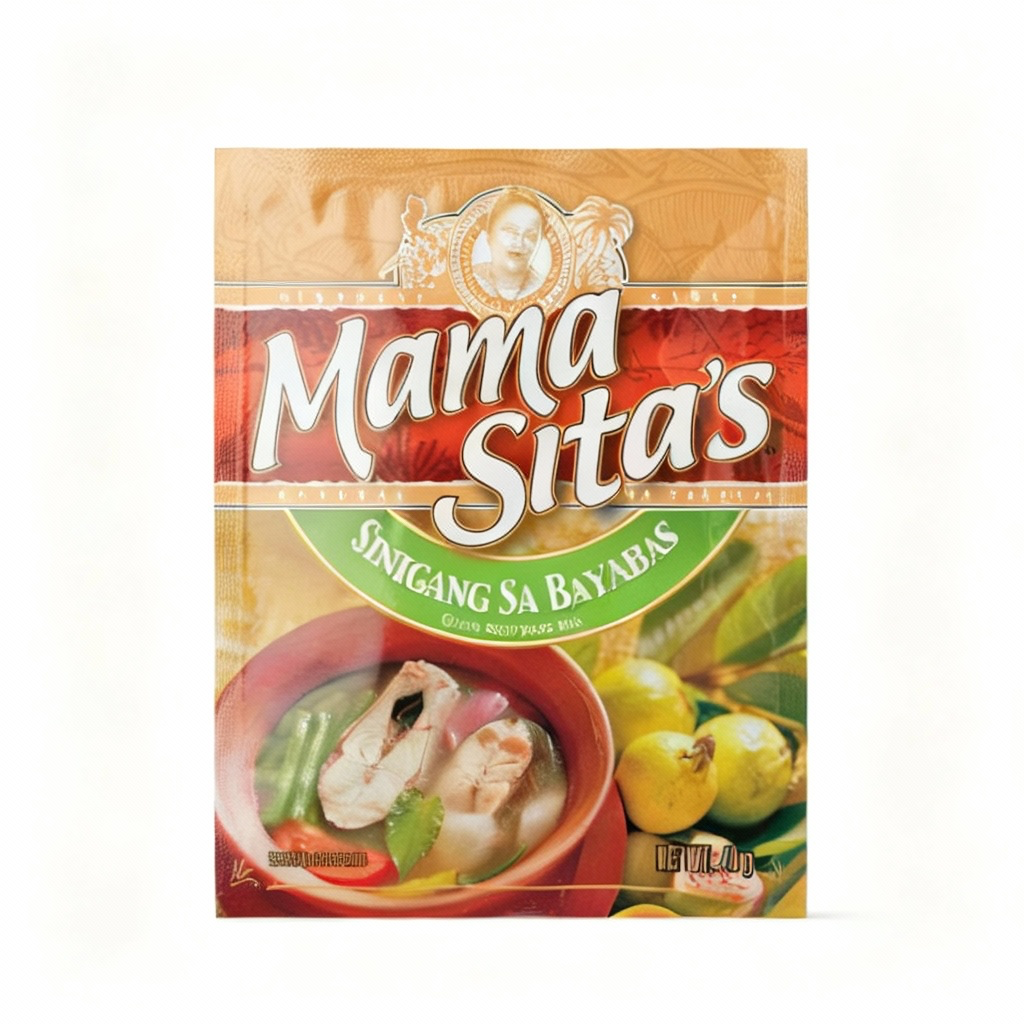 Mama Sita's Sinigang sa Bayabas soup mix package on a white background