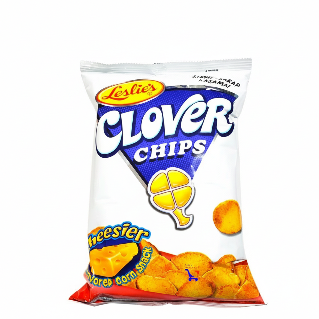 Package of Leslie's Clover Chips with visible branding on a white background