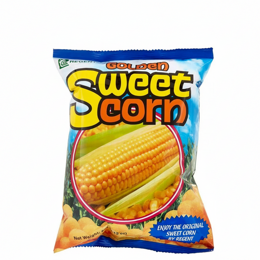 Packaged Golden Sweet Corn with Regent branding on a white background