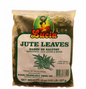 Packaged jute leaves with Lucia brand label on a white background
