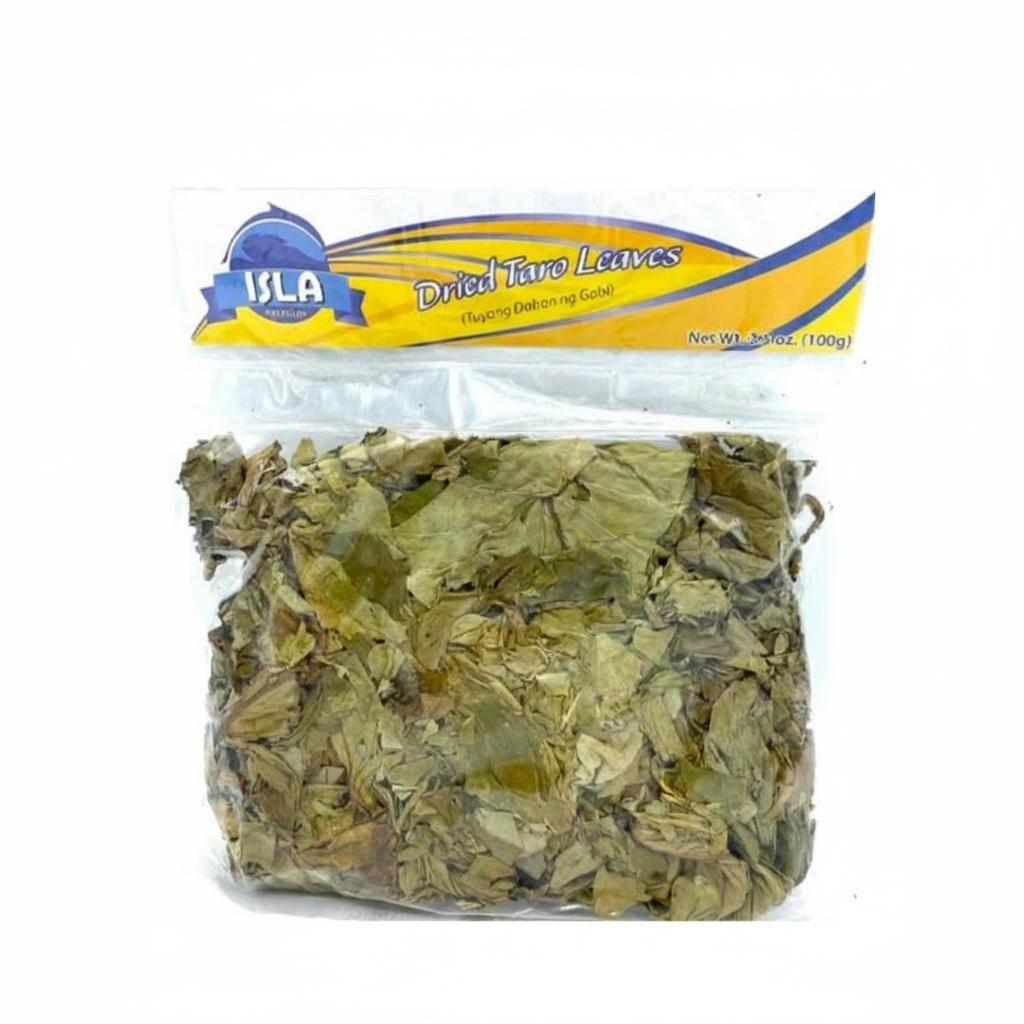 Bag of dried tare leaves with ISLA branding on a white background