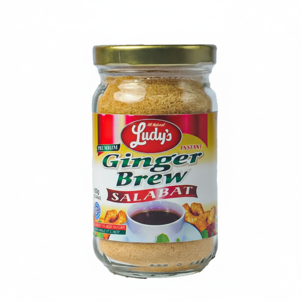 Jar of Ludy's Ginger Brew Salabat on a white background