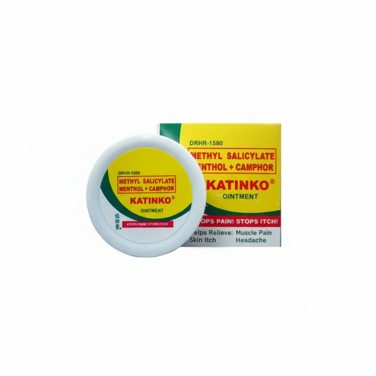 Katinko ointment jar and packaging on a white background