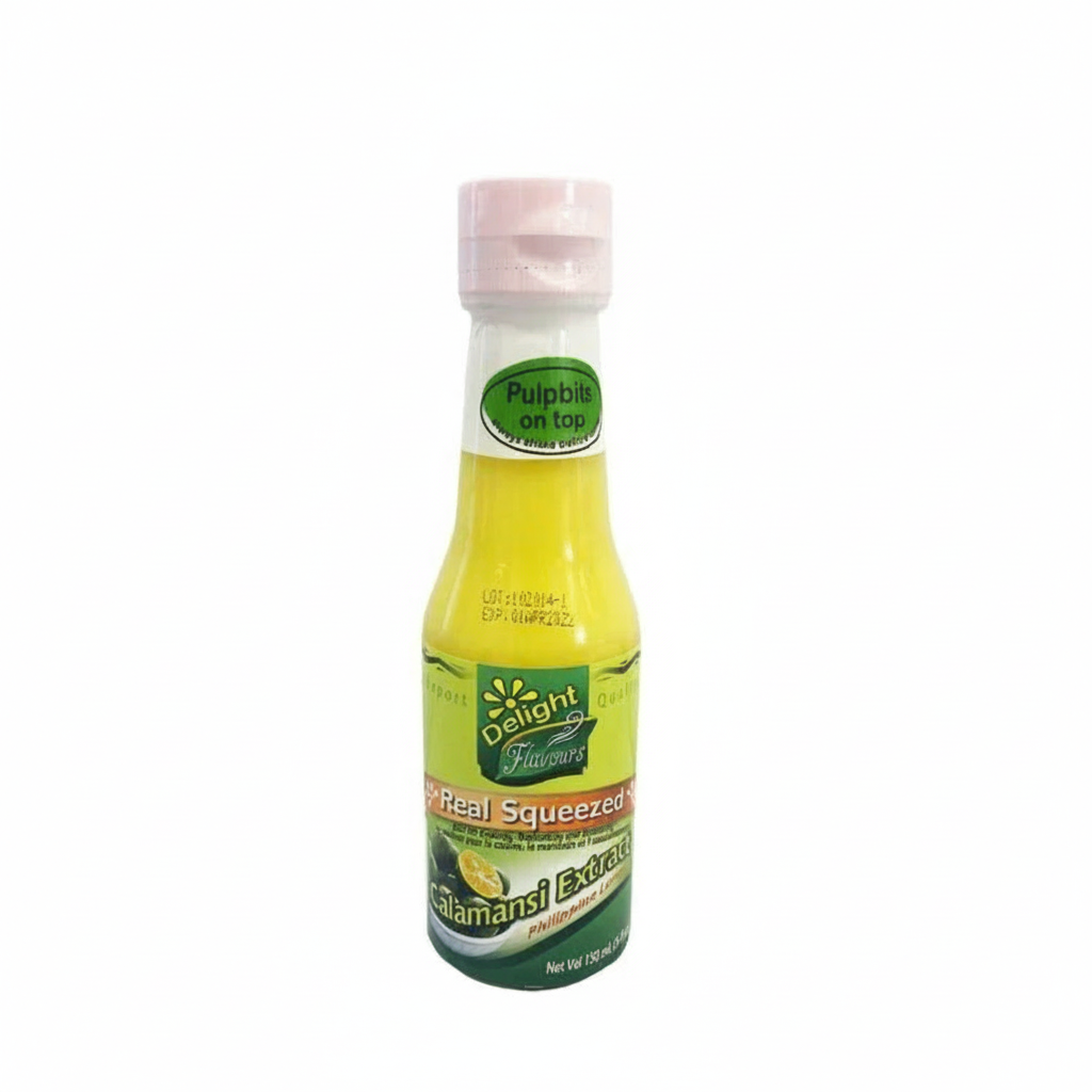 Bottle of Tropicana Real Squeezed Calamansi Extract on a white background