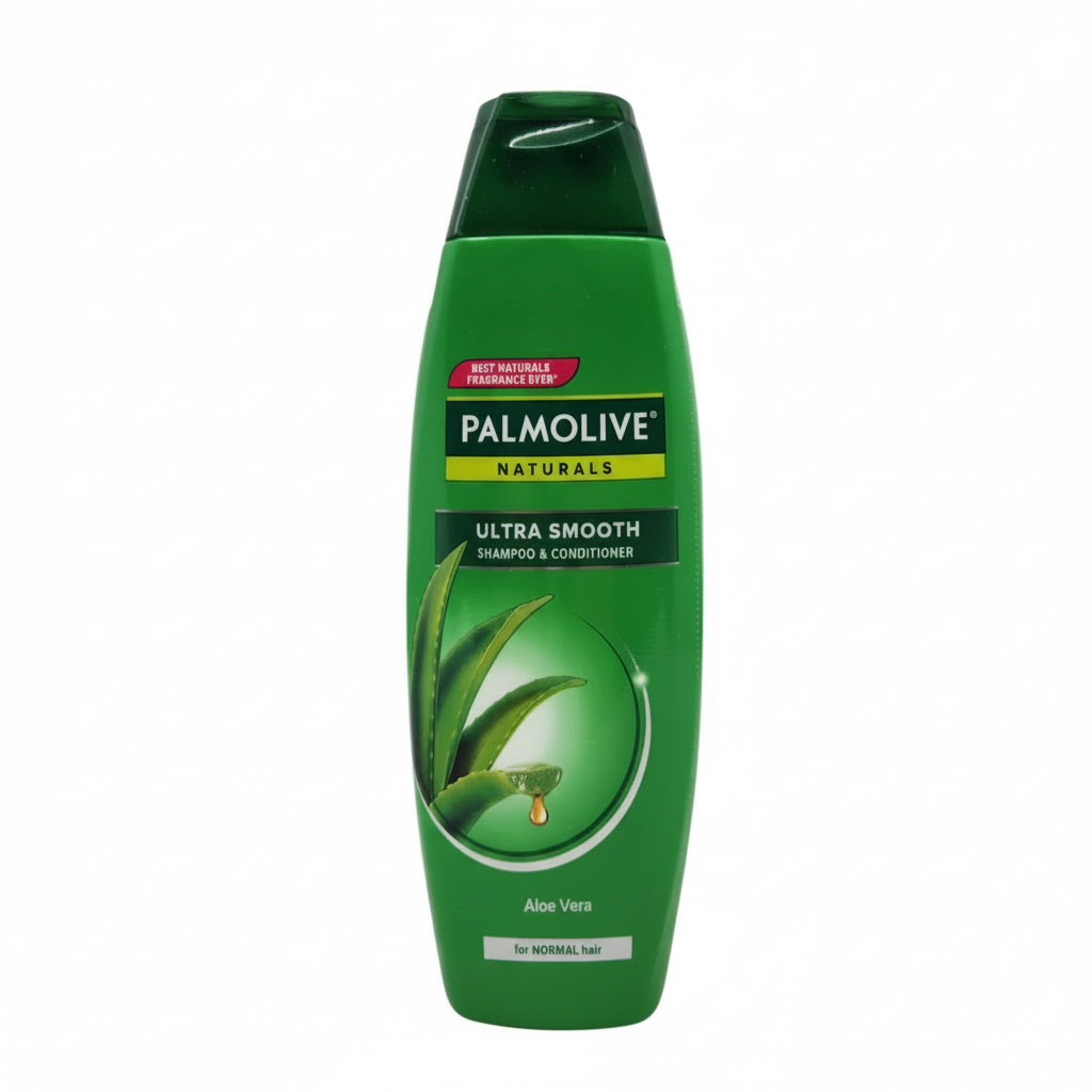 Palmolive Naturals Ultra Smooth shampoo bottle on a white background