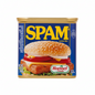 SPAM can with a hamburger graphic on a white background
