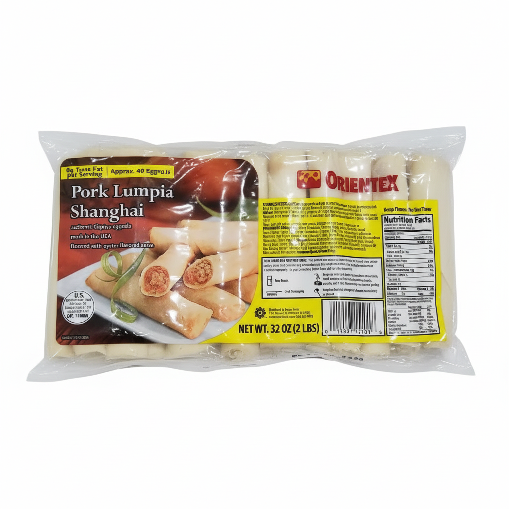 Orientex Pork Lumpia Shanghai Style Authentic Filipino Eggroll 32oz 40pcs