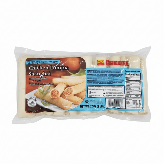 Orientex Chicken Lumpia Shanghai Style Authentic Filipino Eggroll 32oz 40pcs