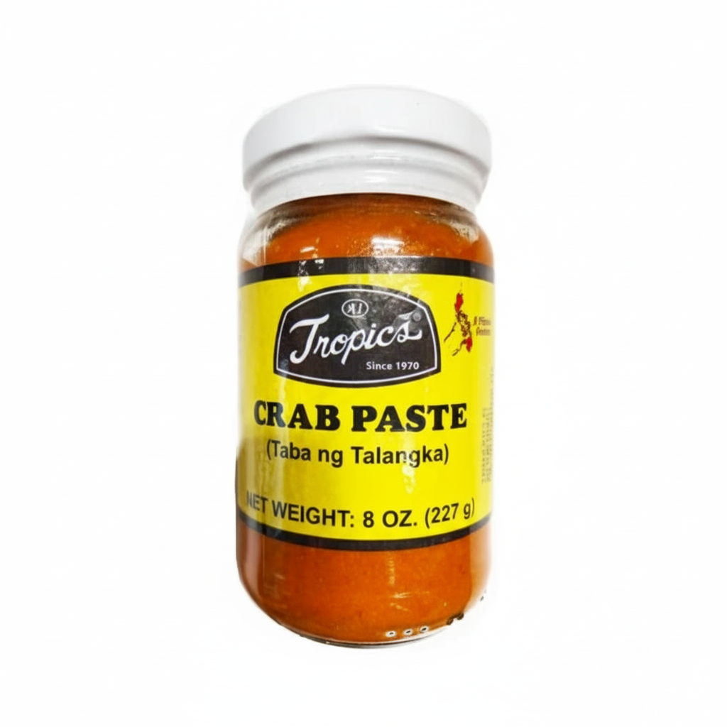 Jar of Tropica's Crab Paste on a white background