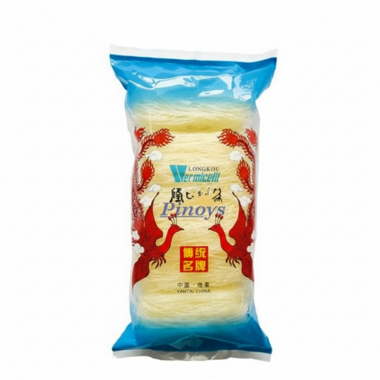 Packaged noodles with a brand logo on a white background