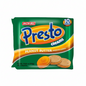 Packaging of Jack N' Jill Presto Creams Peanut Butter sandwich cookies on a white background