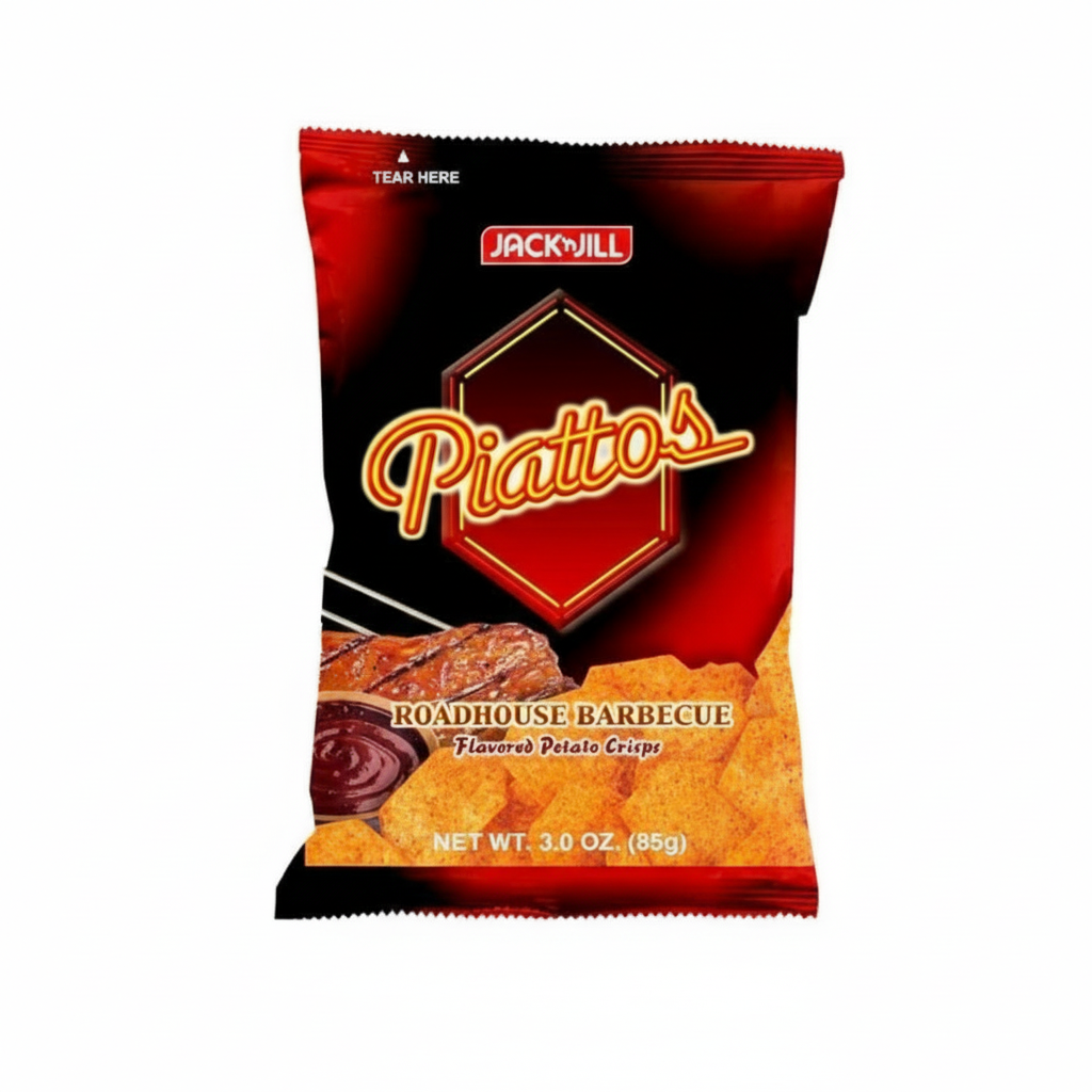 Packaged snack with Jackwill and Piattos branding on a white background