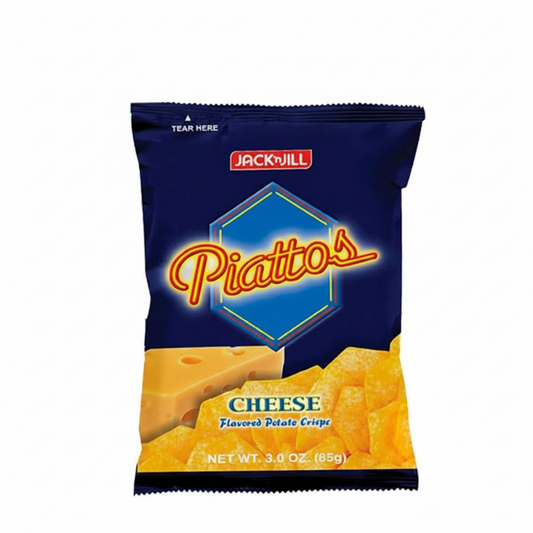 Jack n' Jill Piattos Cheese Flavored Potato Crisps packaging on a white background