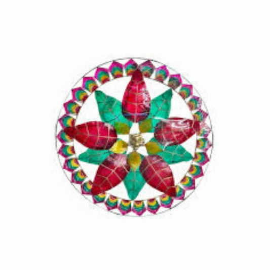 Decorative colorful wheel with red and green design on a white background, featuring 'Mayo Filipino Store' logo.