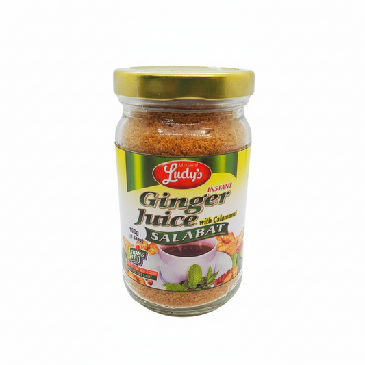 Jar of Lady's Ginger Juice with Calamansi on a white background