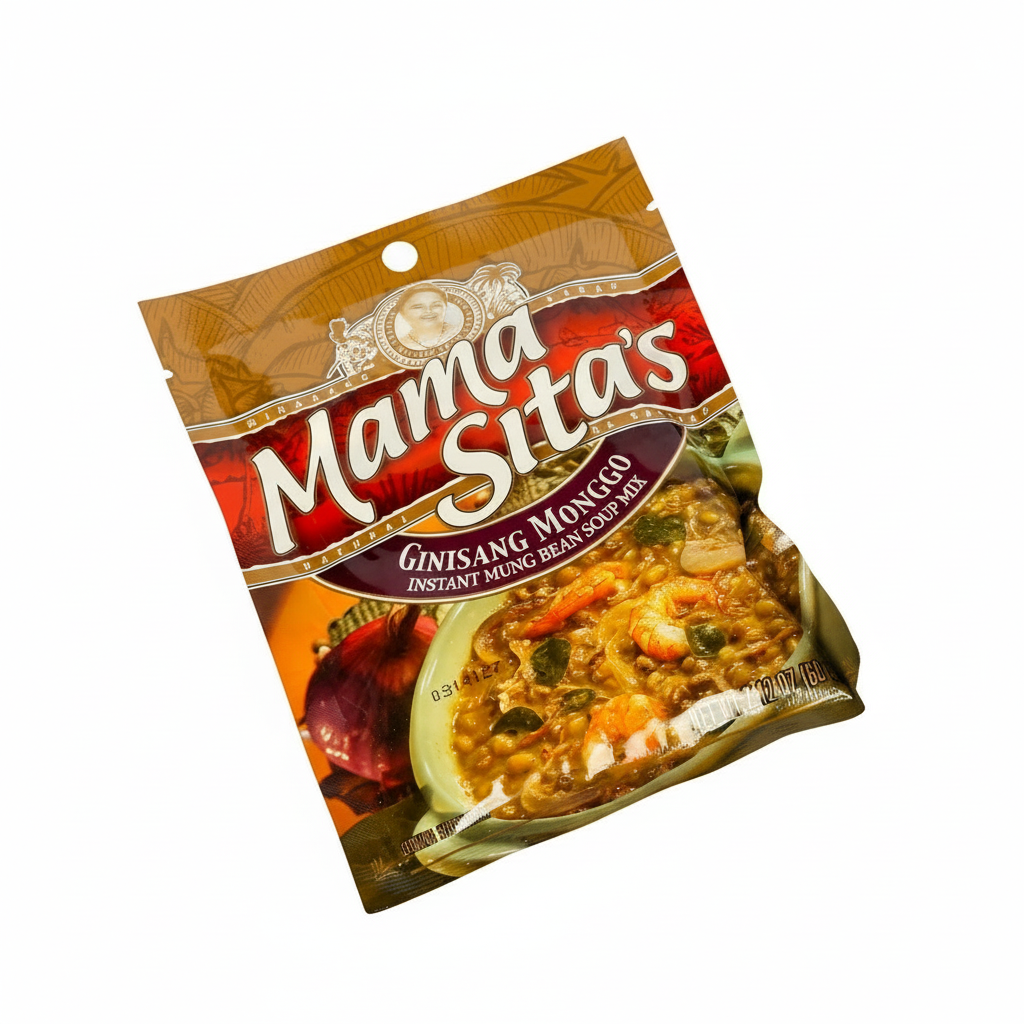 Mama Sita's Ginsang Munggo instant mung bean soup mix packaging on a white background