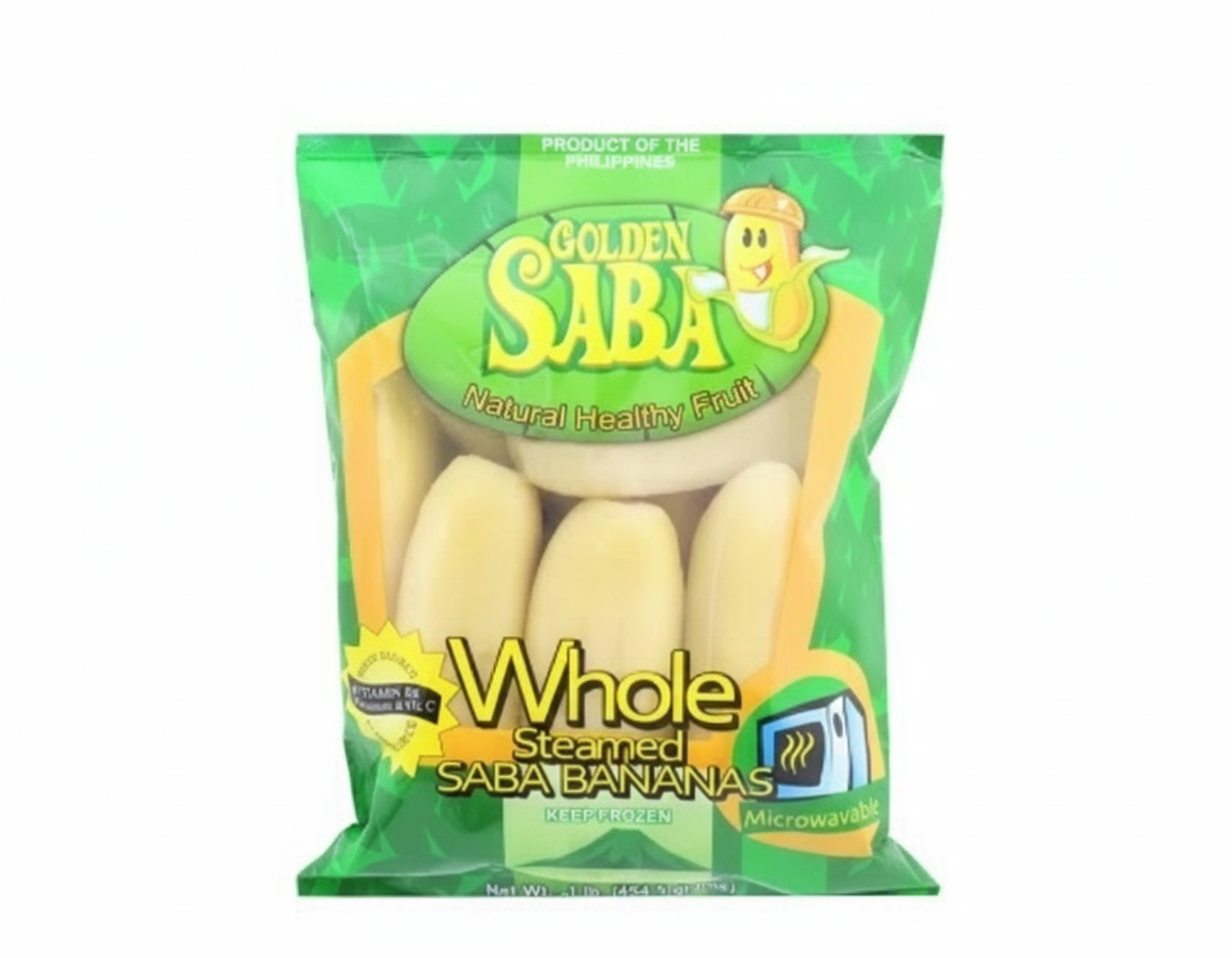 Golden Saba Natural Healthy Fruit Whole Banana Steamed Saba Bananas