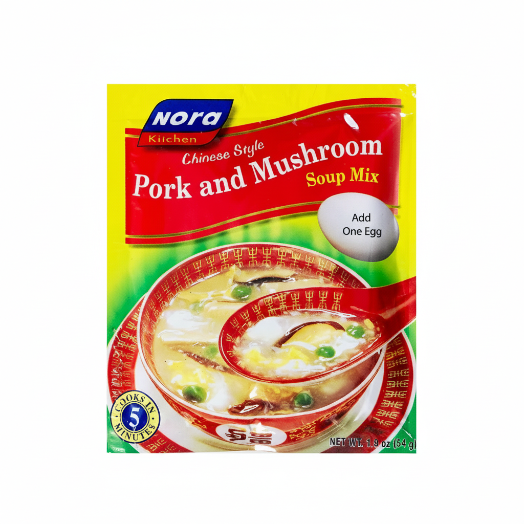 Nora Kitchen Chinese Style Pork and Mushroom Soup Mix packaging on a white background